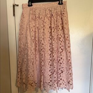 DownEast Blush Pink Lace A-Line Skirt